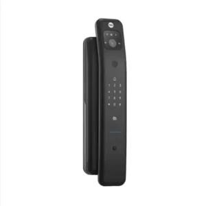 Khóa thông minh Yale Luna Elite Plus màu đen, có màn hình cảm ứng lớn, tích hợp camera cho gọi video và nhận diện khuôn mặt 3D.