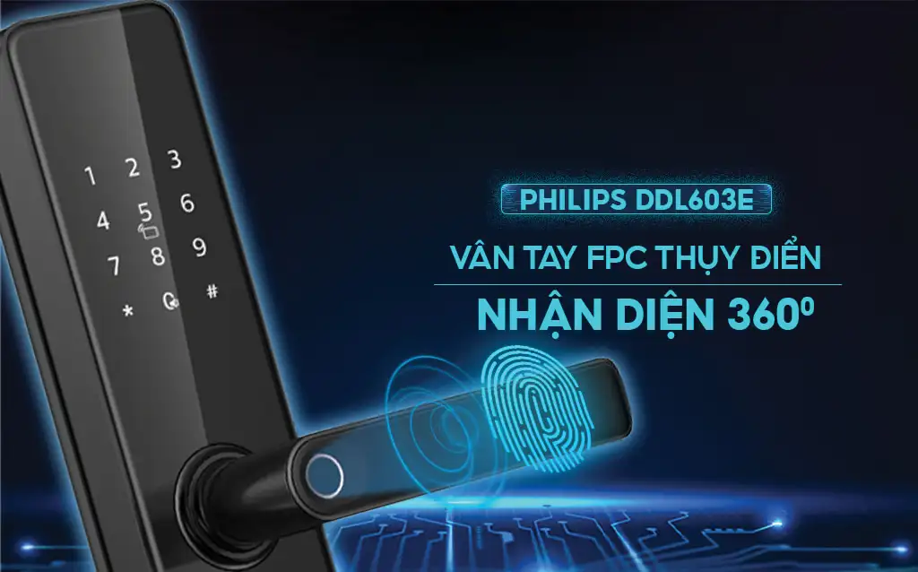 Khả năng bảo mật vượt trội của Khóa vân tay Philips 603E